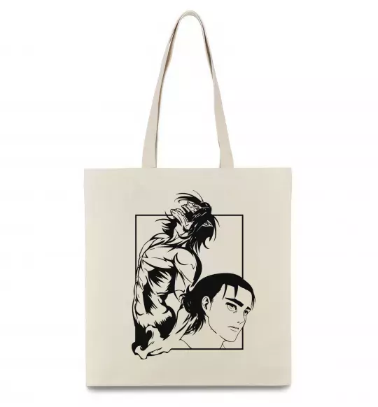 Эко-сумка Eren Yaeger Атака титанов Бежевый фото