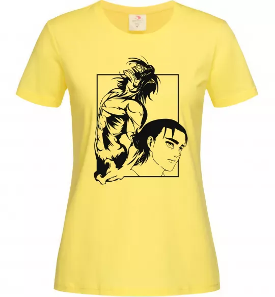 Жіноча футболка Eren Yaeger Атака титанов Лимонний фото