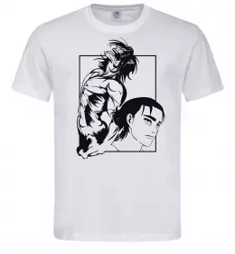 Мужская футболка Eren Yaeger Атака титанов Белый фото