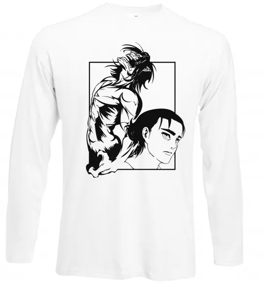 Лонгслив Eren Yaeger Атака титанов Белый фото
