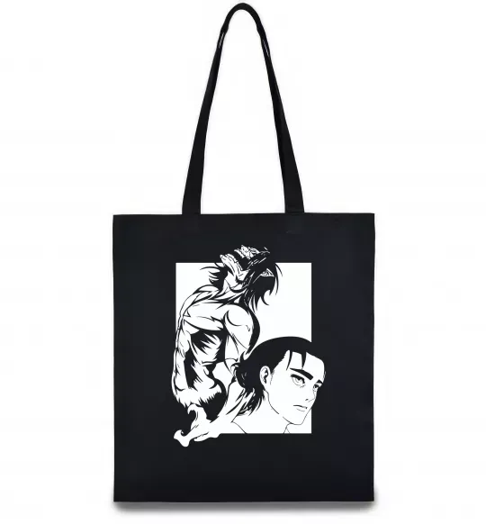 Эко-сумка Eren Yaeger Атака титанов Черный фото