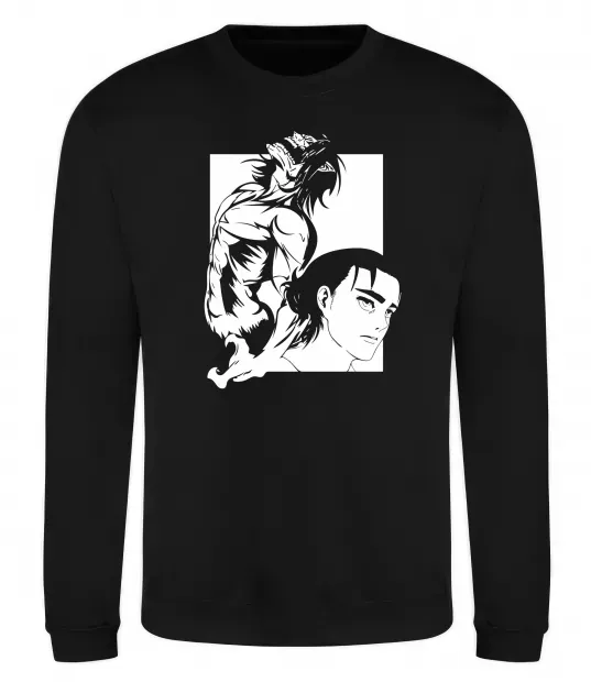 Світшот Eren Yaeger Атака титанов Чорний фото