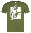 Мужская футболка Eren Yaeger Атака титанов Оливковый фото