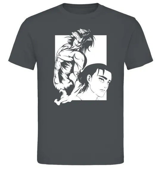 Мужская футболка Eren Yaeger Атака титанов Графит фото