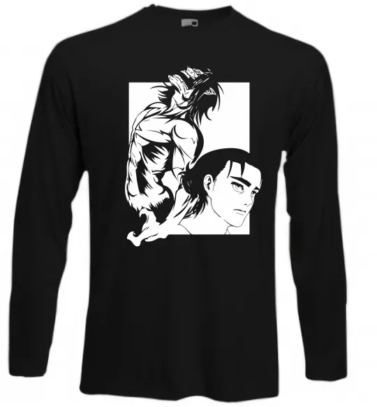 Лонгслив Eren Yaeger Атака титанов Черный фото
