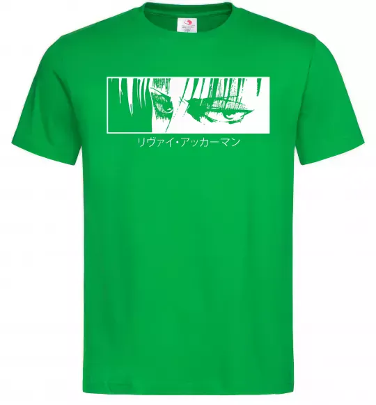 Мужская футболка Levi ackerman (white) Зеленый фото