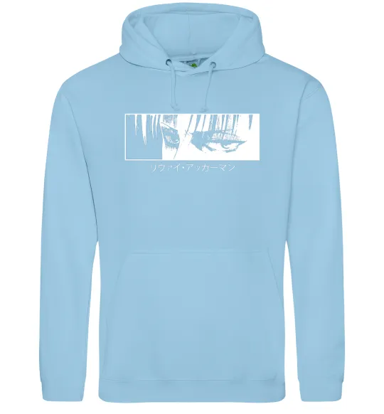 Мужская толстовка (худи) Levi ackerman (white) Голубой фото