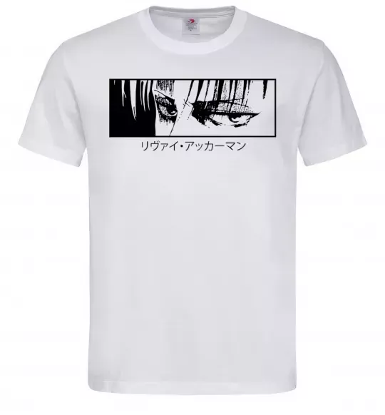 Мужская футболка Levi ackerman (white) Белый фото