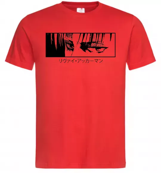 Мужская футболка Levi ackerman (white) Красный фото