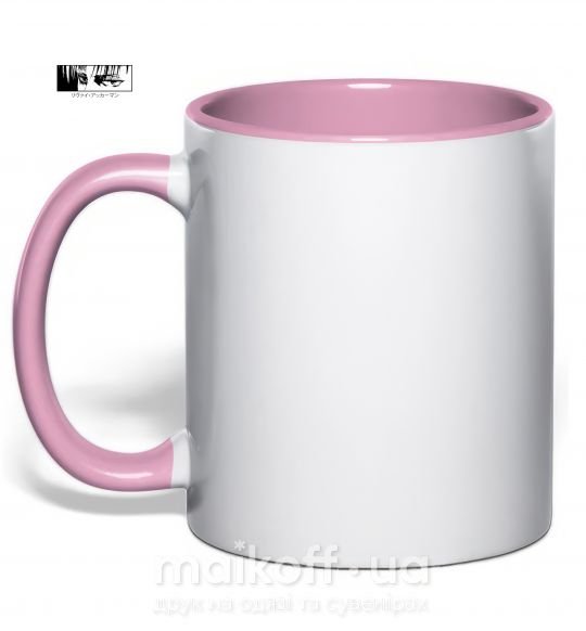 Чашка с цветной ручкой Levi ackerman (white) Нежно розовый фото