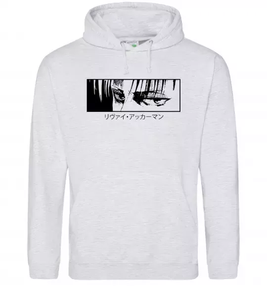 Женская толстовка (худи) Levi ackerman (white) Серый меланж фото