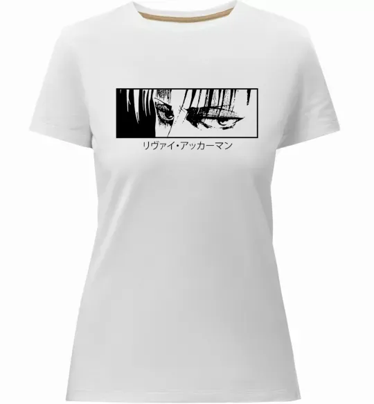 Женская премиум футболка Levi ackerman (white) Белый фото