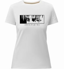 Женская премиум футболка Levi ackerman (white)