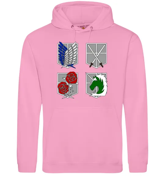 Жіноча толстовка (худі) Атака титанів емблеми Рожевий фото