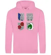 Жіноча толстовка (худі) Атака титанів емблеми Рожевий фото