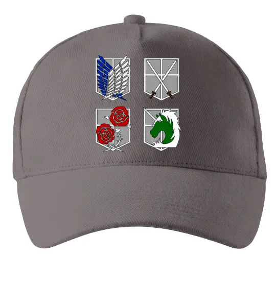 Кепка Атака титанів емблеми Сірий фото