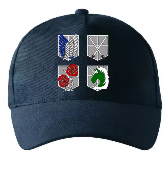 Кепка Атака титанів емблеми Темно-синий фото