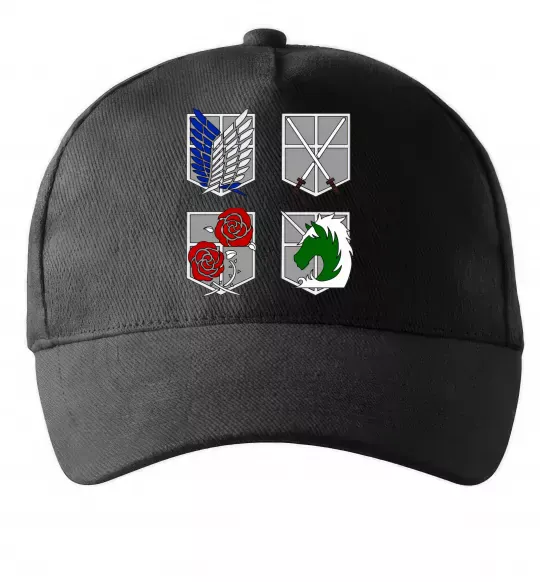 Кепка Атака титанів емблеми Черный фото