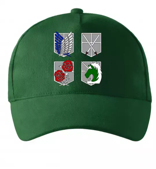 Кепка Атака титанів емблеми Темно-зеленый фото