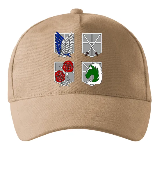 Кепка Атака титанів емблеми Пісочний фото