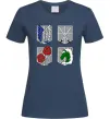 Жіноча футболка Атака титанів емблеми Темно-синій фото