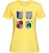 Жіноча футболка Атака титанов эмблемы Лимонний фото