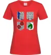 Жіноча футболка Атака титанів емблеми Червоний фото