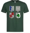 Чоловіча футболка Атака титанів емблеми Темно-зелений фото