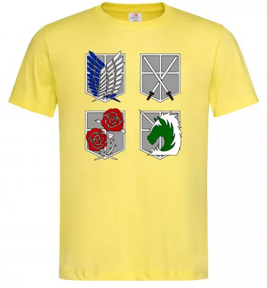 Чоловіча футболка Атака титанів емблеми Лимонний фото