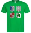 Чоловіча футболка Атака титанів емблеми Зелений фото