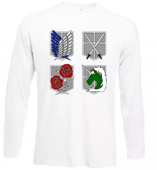 Лонгслив Атака титанів емблеми Белый фото