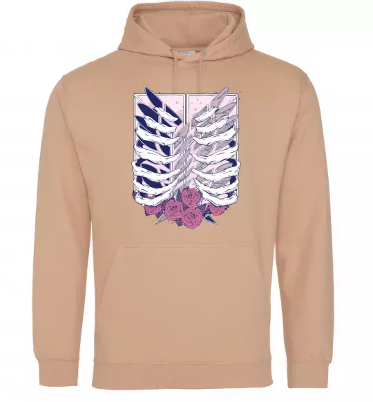 Жіноча толстовка (худі) Атака титанів ребра Пісочний фото