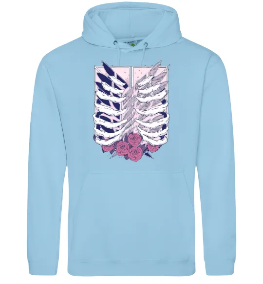 Жіноча толстовка (худі) Атака титанів ребра Блакитний фото