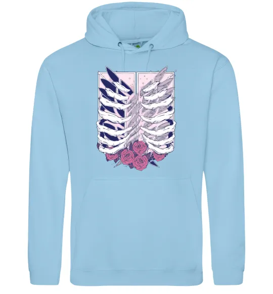 Мужская толстовка (худи) Атака титанів ребра Голубой фото