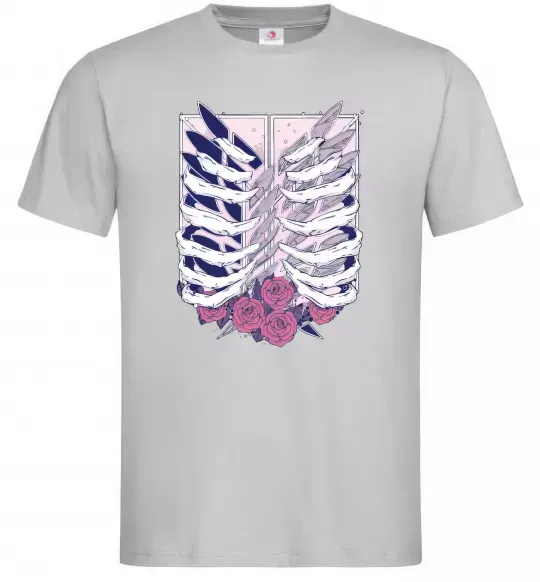 Мужская футболка Атака титанів ребра Серый фото