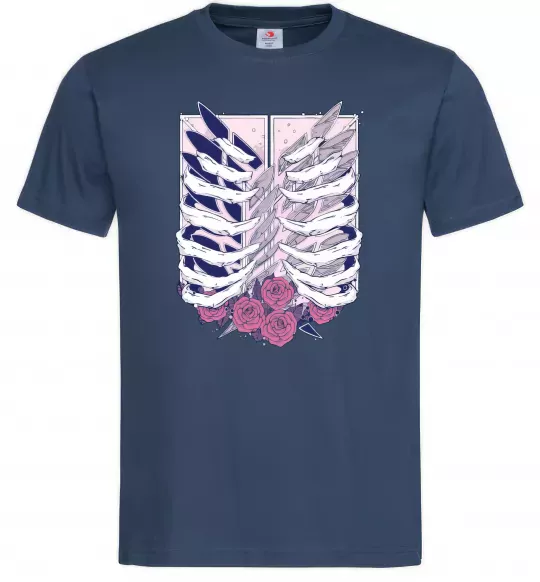 Мужская футболка Атака титанів ребра Темно-синий фото