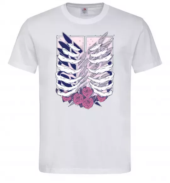 Мужская футболка Атака титанів ребра Белый фото