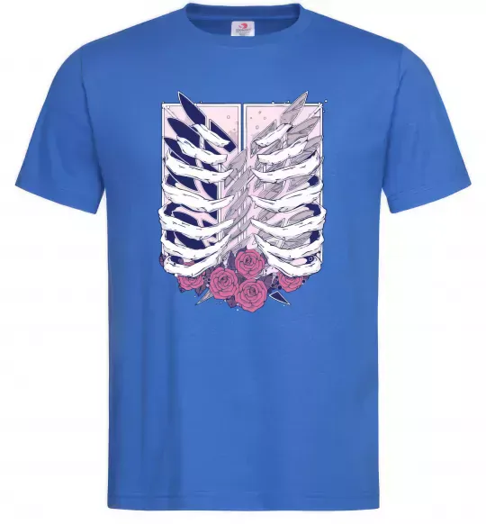 Мужская футболка Атака титанів ребра Ярко-синий фото