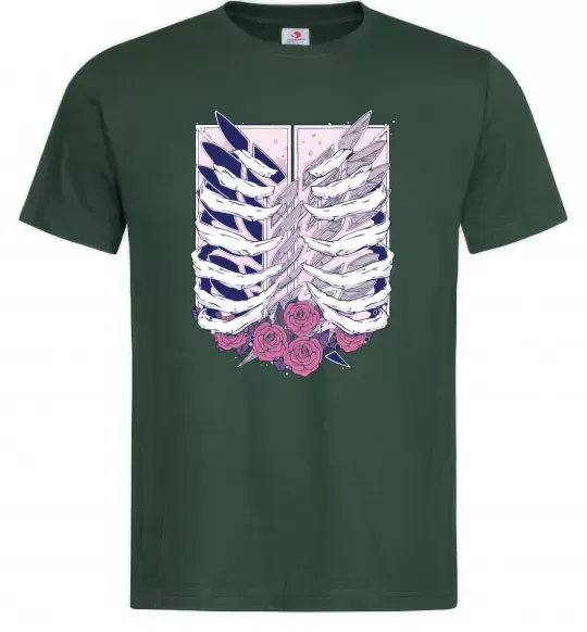 Мужская футболка Атака титанів ребра Темно-зеленый фото