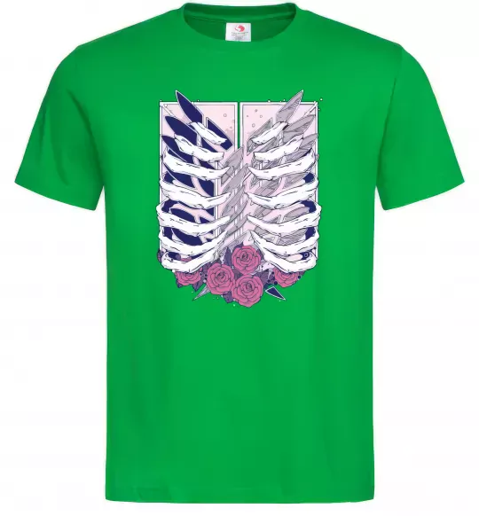 Мужская футболка Атака титанів ребра Зеленый фото