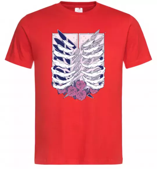 Мужская футболка Атака титанів ребра Красный фото