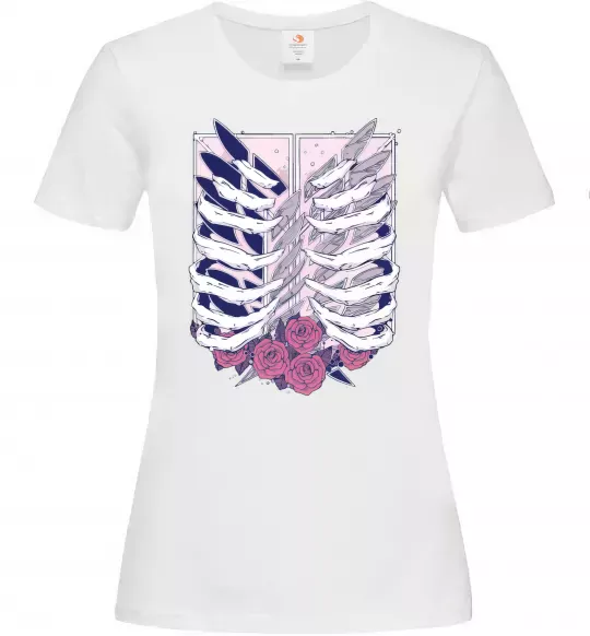 Жіноча футболка Атака титанів ребра Білий фото