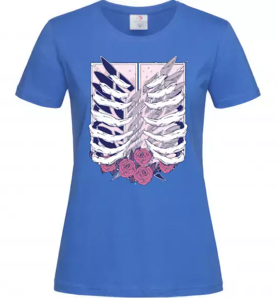 Жіноча футболка Атака титанів ребра Яскраво-синій фото