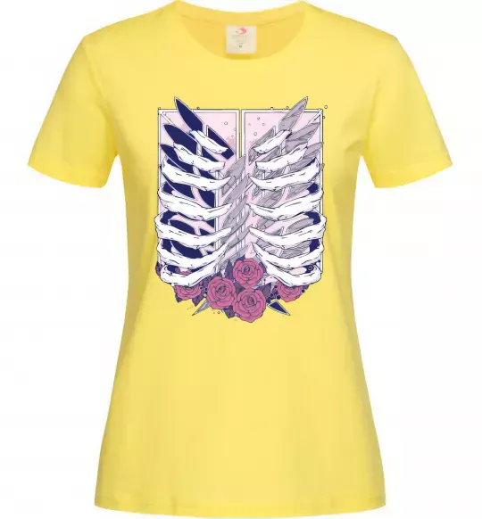 Жіноча футболка Атака титанів ребра Лимонний фото