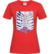 Жіноча футболка Атака титанів ребра Червоний фото