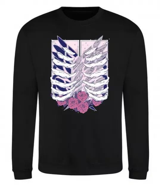 Свитшот Атака титанів ребра Черный фото