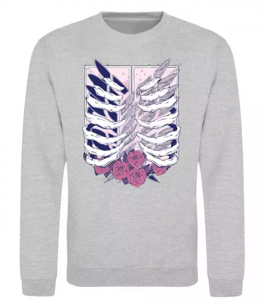 Свитшот Атака титанів ребра Серый меланж фото