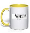 Чашка с цветной ручкой Очі аниме Солнечно желтый фото