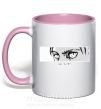 Чашка с цветной ручкой Очі аниме Нежно розовый фото