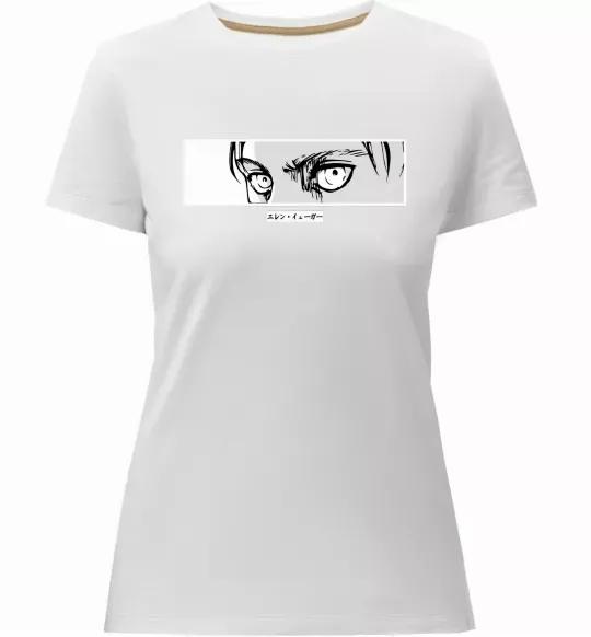 Женская премиум футболка Очі аніме Белый фото